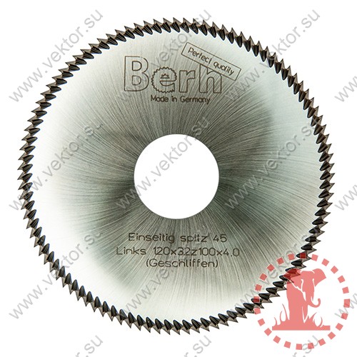 Набор штапикорезных дисков (левый и правый) с заточкой в 45 градусов 120x32(27)x4.0 Z=100 Berh (Germany)